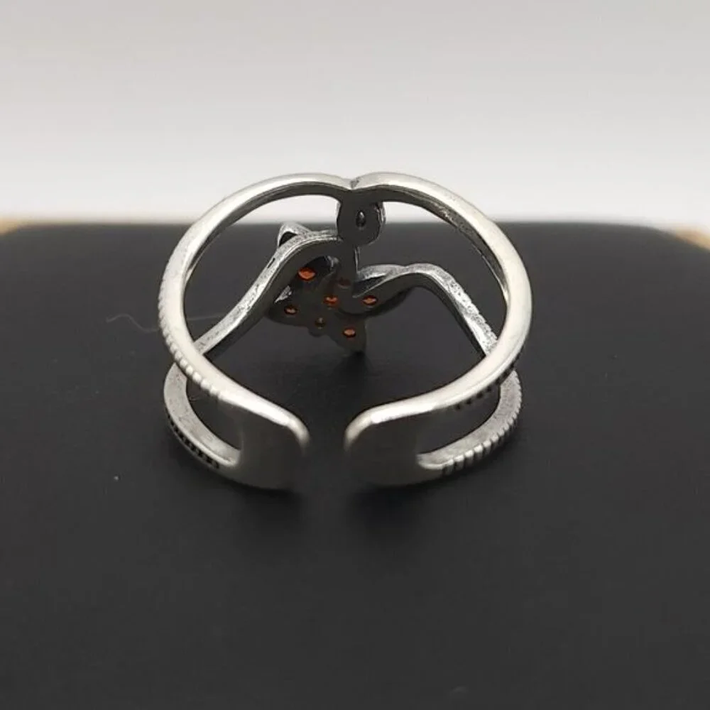 Vintage-Style Scarlet Butterfly‎ Ring Size 6, adjustable (NWOT)
